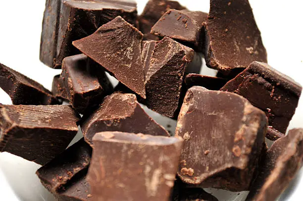 large pieces of dark chocolate