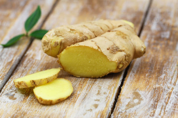 Slices of fresh ginger